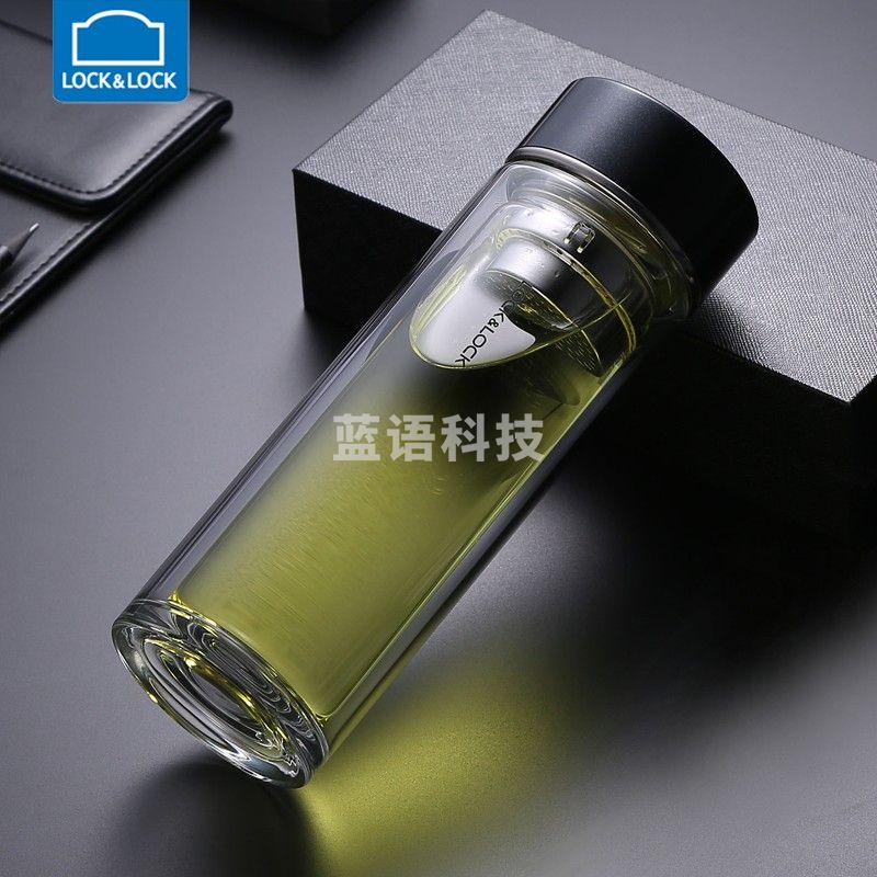 乐扣乐扣(lock&lock)双层玻璃隔热过滤家用商务办公室泡茶杯LLG629(个)