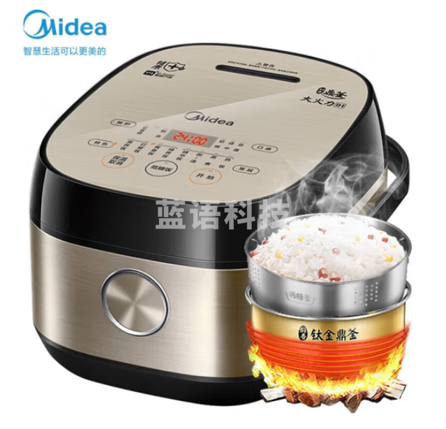 美的(Midea)MB-40LH5 低糖电饭煲电饭锅 4L智能24H预约IH电磁加热降还原糖电饭煲 钛金鼎釜