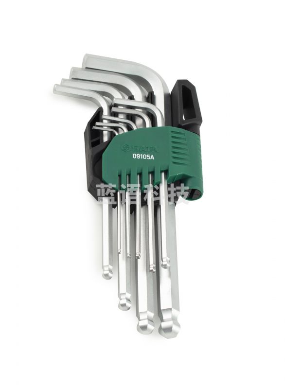世达(SATA)09105A 9件铬钒钢加长球头内六角扳手组套 官方保真