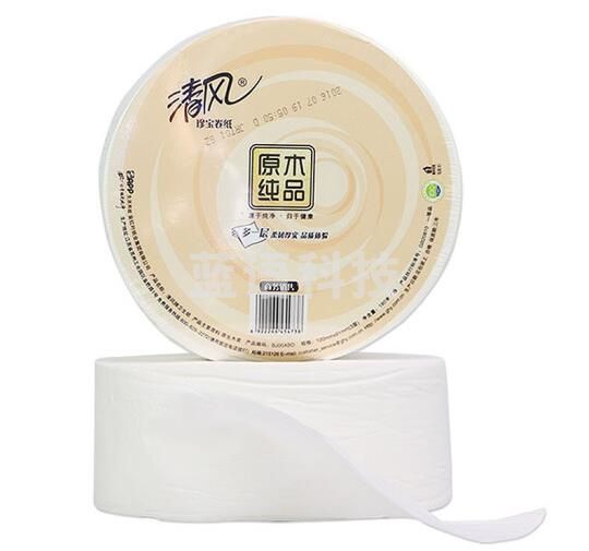 清风 商用大盘卷纸 卫生纸商场酒店商务办公室宾馆纸巾厕卷纸 3层平纹200米/卷 12卷/箱 BJ02A1C