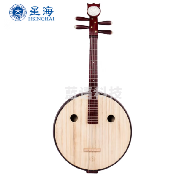 星海大阮8521 民族乐器 酒红色花开富贵琴头 硬木大阮