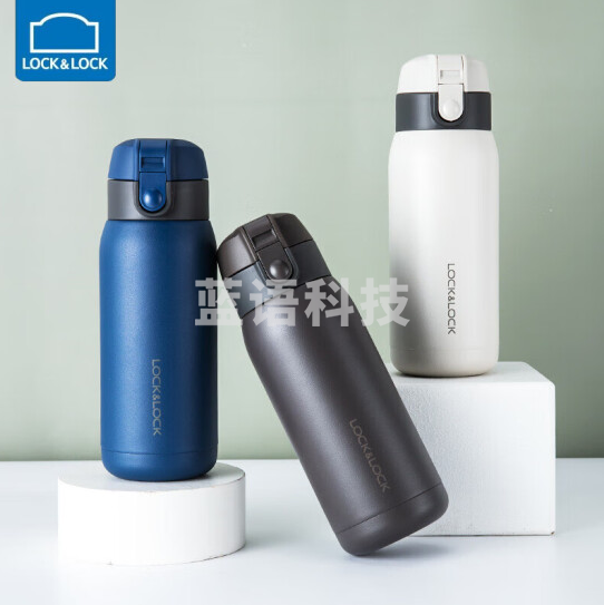 乐扣乐扣 304不锈钢便携保温杯 商务办公弹盖水杯 370ml 红色(颜色下单请备注)