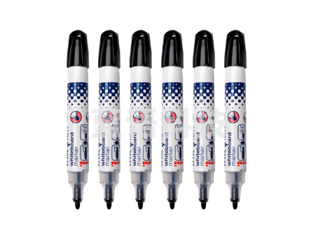 三菱(uni)可擦白板记号笔笔 PWB-202办公文具儿童记号笔 1.8mm-2.2mm黑色12支装