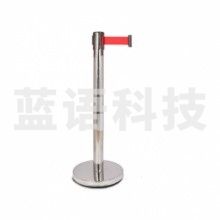 警戒隔离线带柱排队护栏 立柱 安全警示带 伸缩带 标准款3米 银色