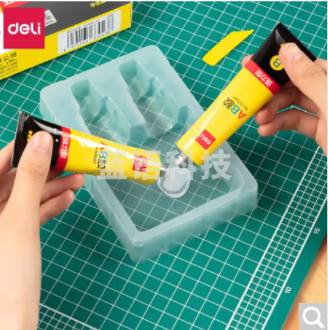 得力(deli) AB胶水 塑料金属玻璃陶瓷 强力胶 多功能胶 53587丨1卡(50g)+刮胶片