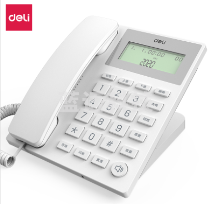 得力(deli)电话机座机 固定电话 办公家用 45°倾角 亮度可调 13560白GDSM