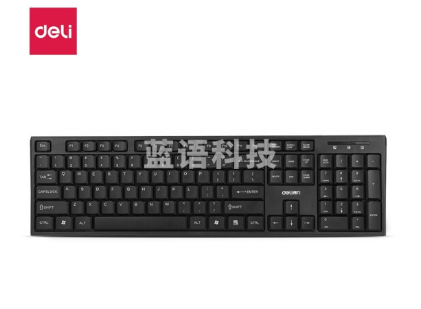 得力(deli)2168黑色 有线高键帽键盘 USB键盘