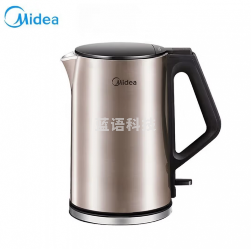 美的(Midea)电热水壶 家用1.5L烧水壶双钢防烫防干烧电茶壶热水壶 304不锈钢自动断电开水壶 HJ1510a