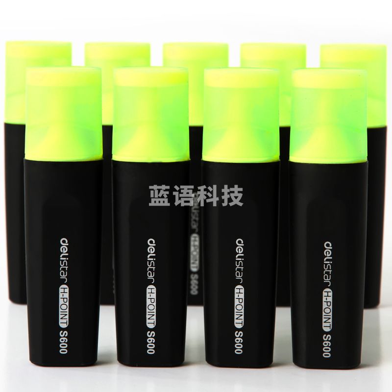 得力S600荧光笔(黄)(10支/盒)