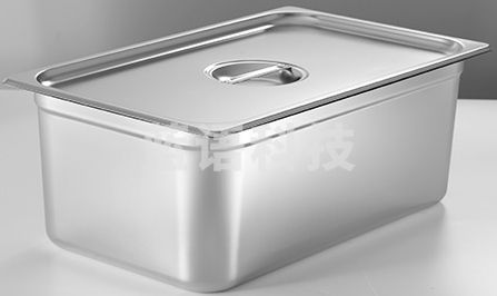 不锈钢盆长方形份数盆带盖方盆盛菜盒子1/1*10(530*320*100)