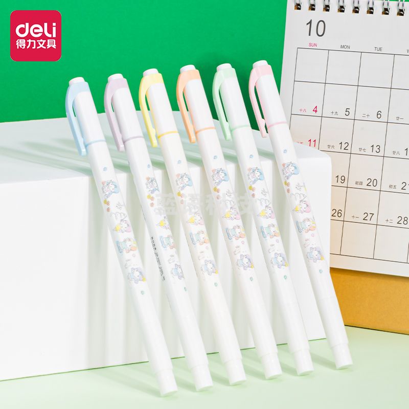 得力(deli)娅米系列马卡龙色系点点笔 6支/盒 S151