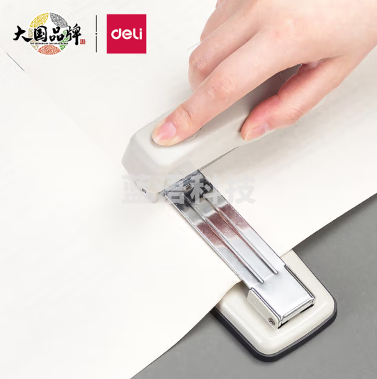 得力(deli)0414S 12#50页旋转式订书机 厚层订书器 中缝装订 灰色