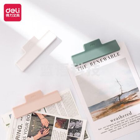 得力(deli) TP541 中号手账夹 塑料票夹 试卷夹 混色1只装