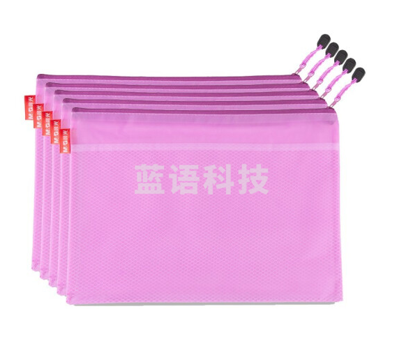 晨光（M&G）ADM94890 EVA网格A4拉链袋文件袋 5个/包 颜色随机