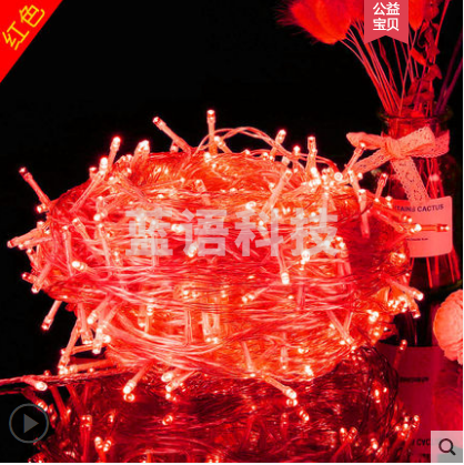 LED小彩灯 红色 插电款-20米 200灯闪灯串灯满天星户外七彩变色霓虹灯