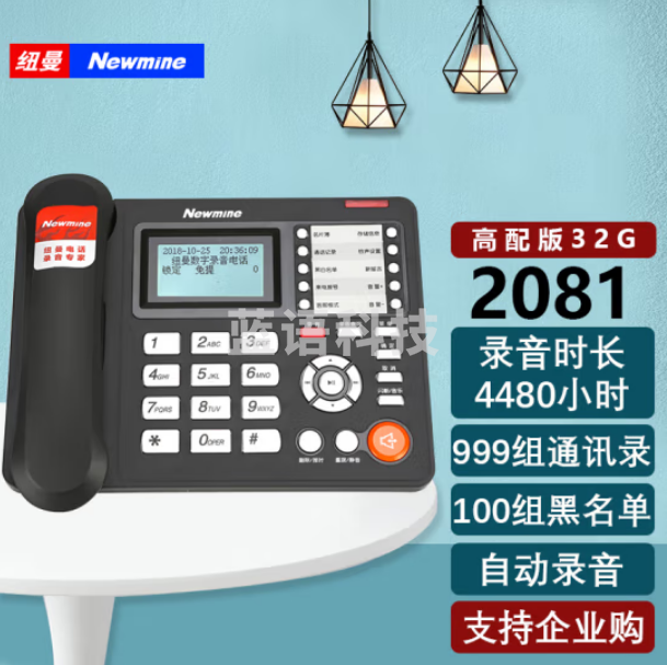 纽曼（Newmine）HL2008TSD-2081（R）高配版4480小时录音 自动录音电话机 企业办公座机 黑名单自动答录