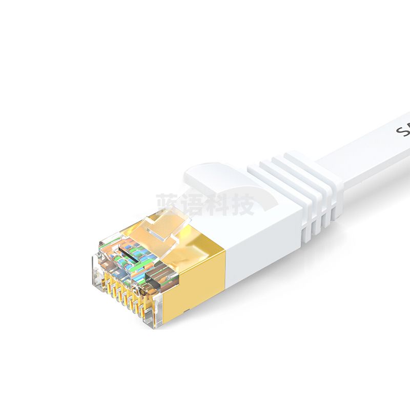山泽(SAMZHE)CAT-702A七类扁平网线白色(镀金头)2米