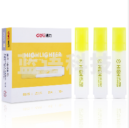 得力(deli)S625荧光笔 10支/盒 黄色单支装