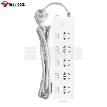 公牛  GN-312 5位分控 5米线 接线板/拖线板 超功率保护插座