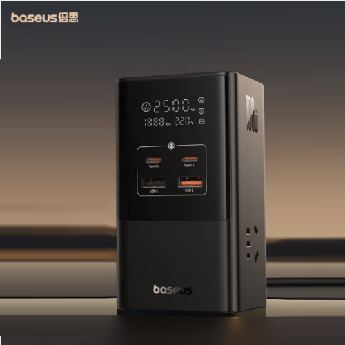 倍思  100W智能数显插线板  插座  氮化镓快充智能插座