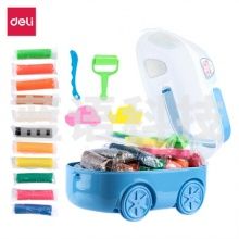 得力玩具彩泥24色套装手工制作轻型捏泥黏土泥巴玩具桶装手工diy 24色