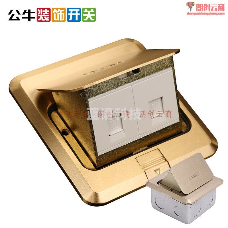 公牛(BULL) 公牛地插七孔地插五孔地插开关插座10A地面插座全铜防尘防水阻尼式五孔地插 双电脑地插(可提供质量检测报告)