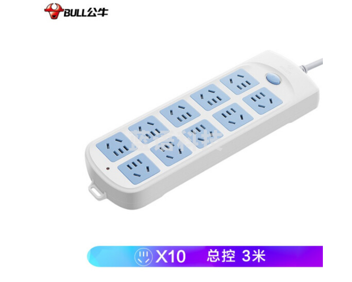 公牛(BULL)GN-605插座 10位总控3米