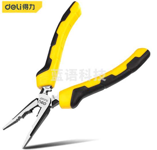 得力 DL101207多功能尖嘴钳省力型铬钒钢(黄)7寸