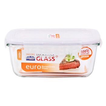 乐扣LLG429 耐热玻璃保鲜盒防漏可微波炉加热便当碗 740ml