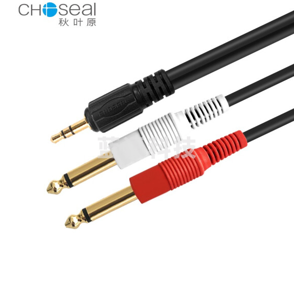 秋叶原 3.5转双6.5  10米 音频线  一分二电脑手机连接调音台功放音响箱立体声连接线