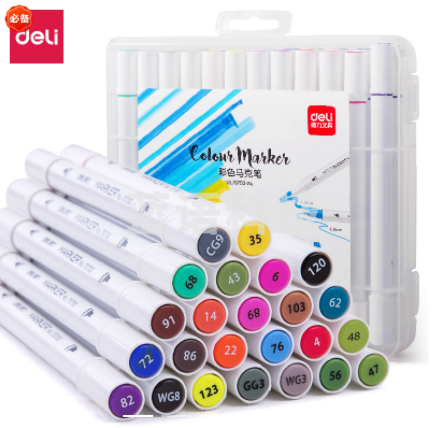 得力70700-24色儿童马克笔(混)(盒)(10盒起售)