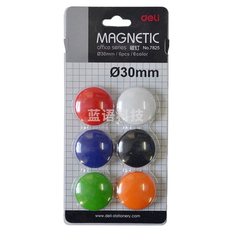 1100138770EA 得力 7825 彩色磁粒 直径3cm 彩色 1袋/包装  6个/袋