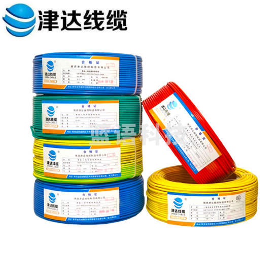 津达线缆 ZC-BV2.5 绿色 电线 国标阻燃单股铜芯绝缘电线 100米/盘