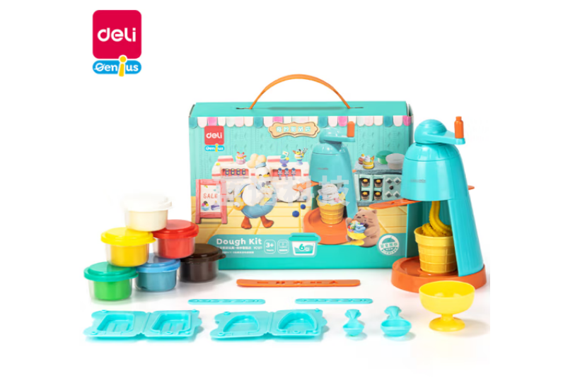 得力(deli)YC137彩泥冰淇淋机 彩泥橡皮泥超轻黏土粘土创意玩具手工DIY 含工具