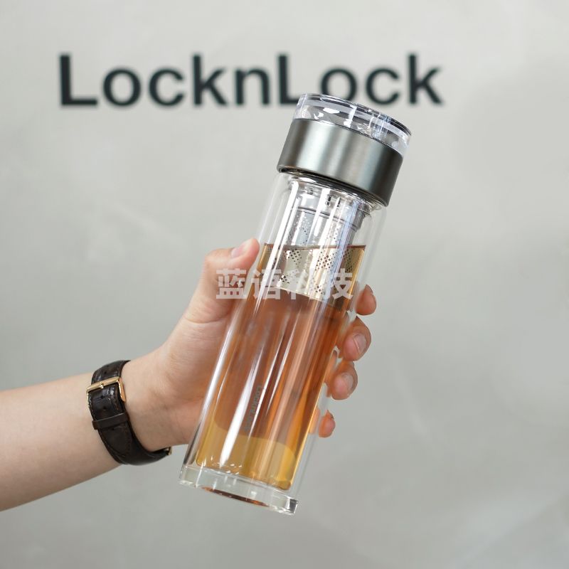 乐扣乐扣(lock&lock)玻璃杯茶仓双层泡茶杯商务车载水杯420ML LLG599(个)