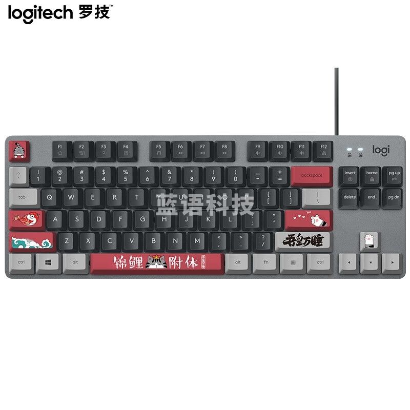 罗技(Logitech)K835机械键盘 有线键盘 游戏办公键盘 84键 黑色 TTC轴 红轴-吾皇万睡系列