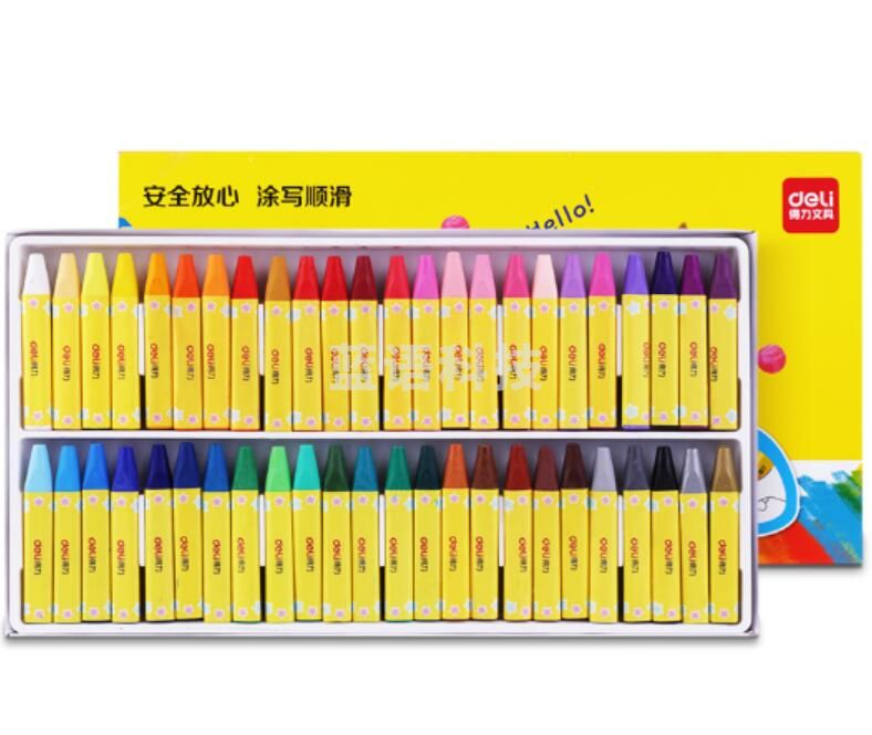 得力72082 48色三角杆油画棒(混)