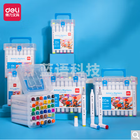 得力(deli)水性马克笔36色双头速干马克笔 不含酒精学生常用款水彩笔 70816-36 230217103640