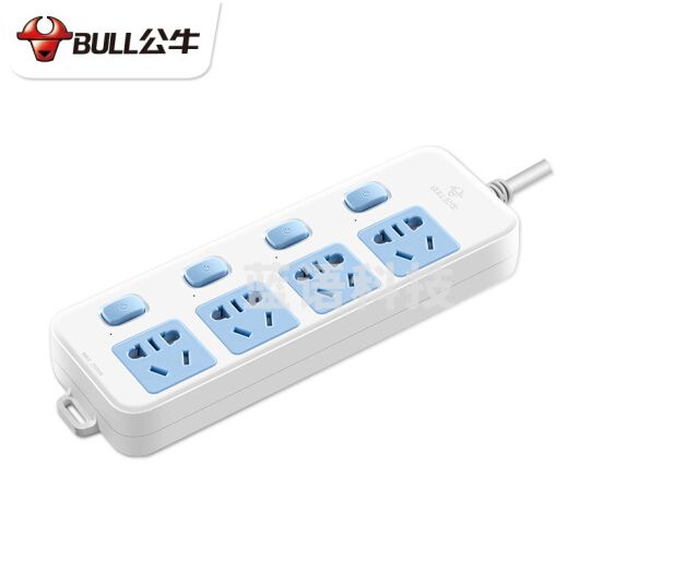 公牛(BULL)新国标插座/插线板/插排/排插/接线板/拖线板 4位分控全长1.8米 GN-315