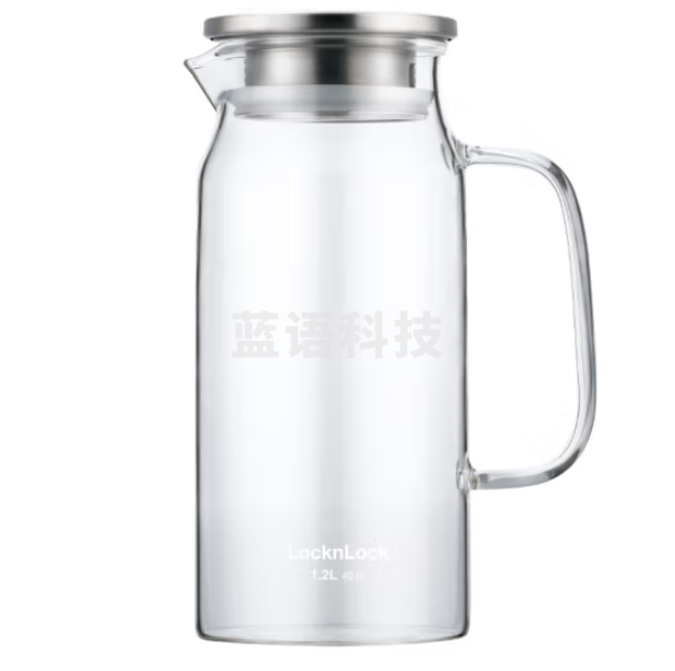 乐扣乐扣(LOCK&LOCK)LLG616 大容量304一盖两用耐热耐冷宽大手柄玻璃  不锈钢盖水壶1.6L