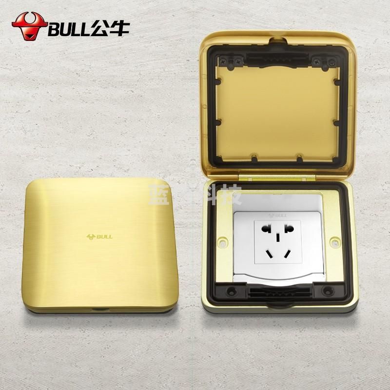 公牛(BULL)开关插座五孔地插座翻盖式方形全铜隐藏式5孔地脚插座GD6Z223