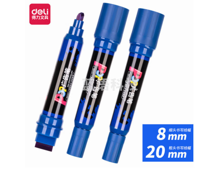 得力(deli)SK101细头POP广告笔 6支/盒 蓝色单支装