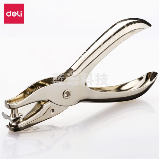 得力(deli)φ6mm手握式全金属单孔打孔器打孔机银色 0114(只)