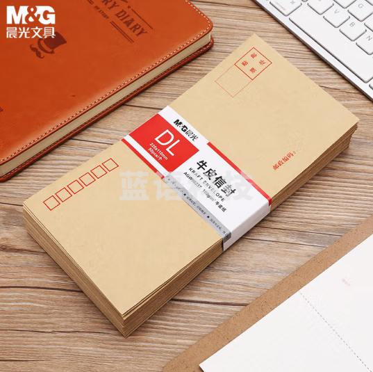 晨光(M&G)文具5号DL牛皮纸信封 220*110mm发票袋 邮局标准信封袋工资袋 50个装AGW98237