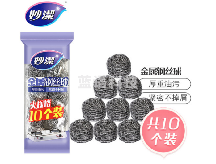 妙洁MHB10-EC钢丝球十个装 不掉屑.