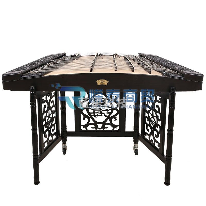 星海扬琴86715TF 阿诺古夷苏木原木色浅浮雕唐风琴韵图案402扬琴