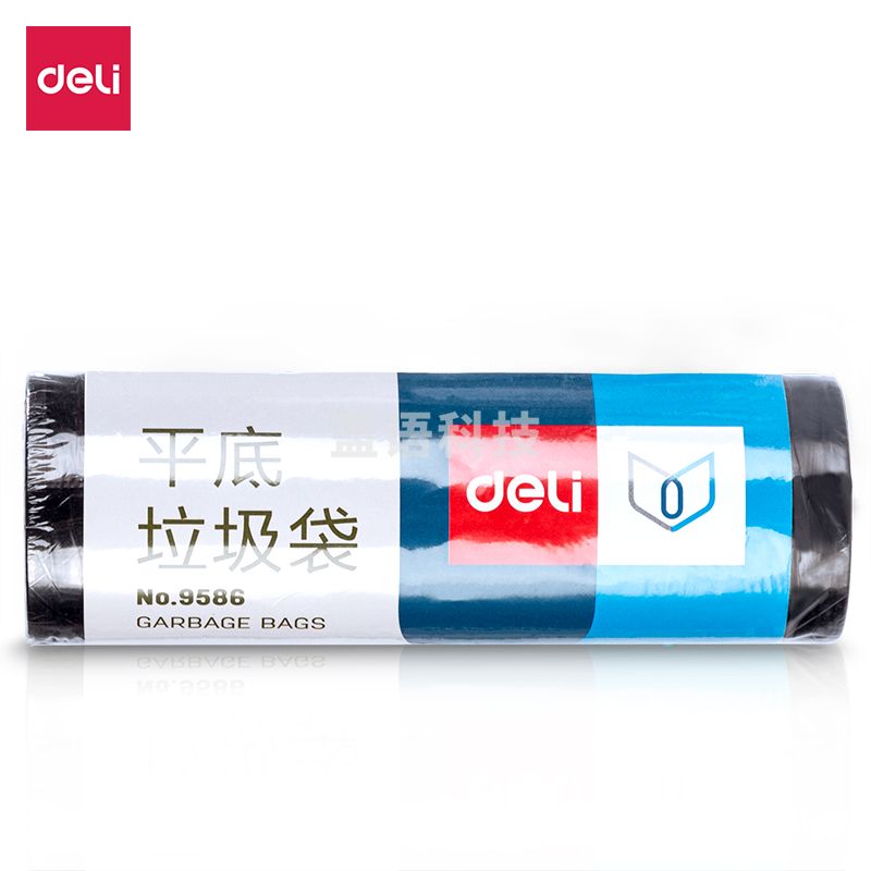 得力9586平底垃圾袋(黑)(30个/卷)450*500*0.007mm平底