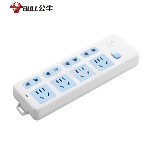 BULL/公牛接线板 GN-403 无线袋蓝白面板(新国标)