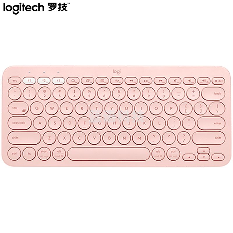 罗技(Logitech)K380 键盘 无线蓝牙键盘 办公键盘 女性 便携 超薄键盘 笔记本键盘 茱萸粉 限量版