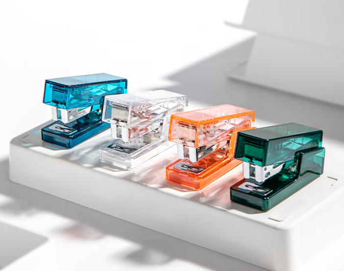 得力(deli)纽赛NS083F透明迷你订书机 透明白